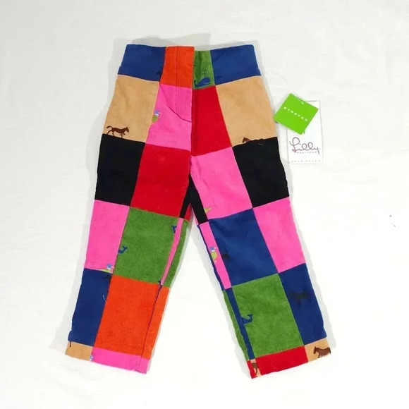 Lilly Pulitzer Multi-Color Patchwork Animal Print Toddler Pants Size 4T NOS - Picture 1 of 11